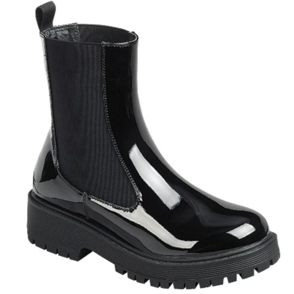 Black Patent Chelsea Ankle Boot - Women